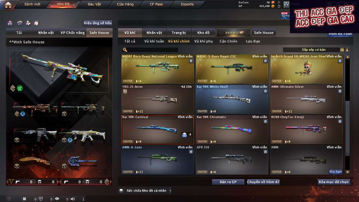 shop acc cf uy tin gia re